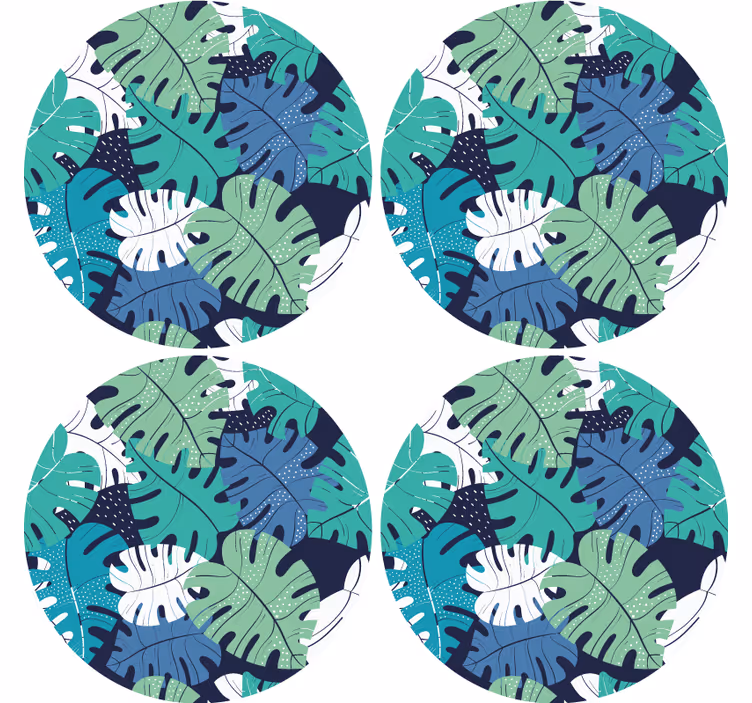 Sous verre emblème de feuille tropicale - TenStickers