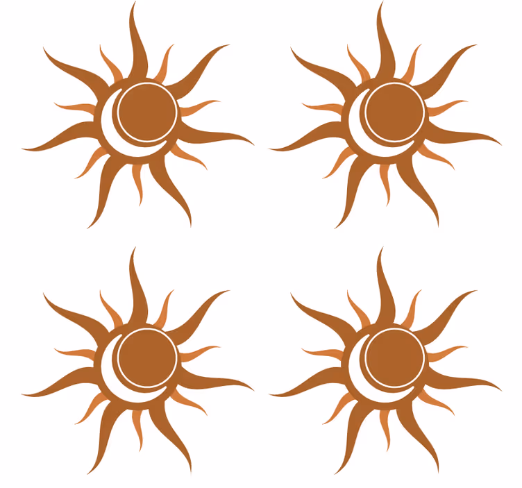Sous verre symbole du soleil avec courbes - TenStickers