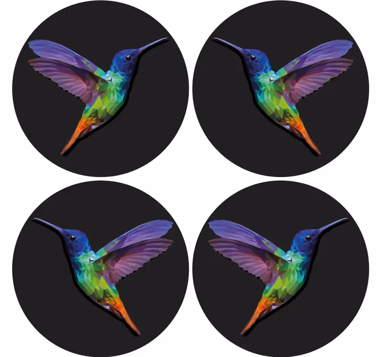 Sous verre bière motif colibri coloré - TenStickers