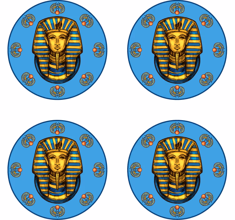 Sous verre bière portrait de pharaon Égyptien - TenStickers