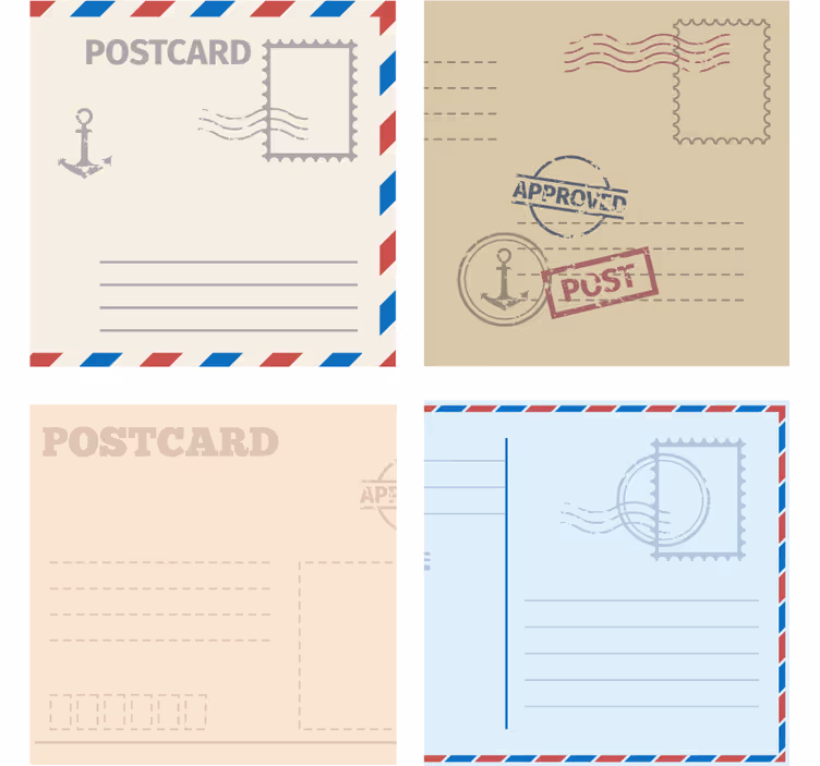 Sous verre moderne design de carte postale vintage - TenStickers