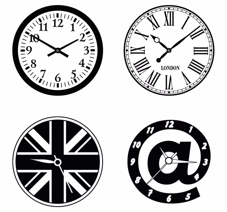 Sous verre bière Éléments de design horloge - TenStickers
