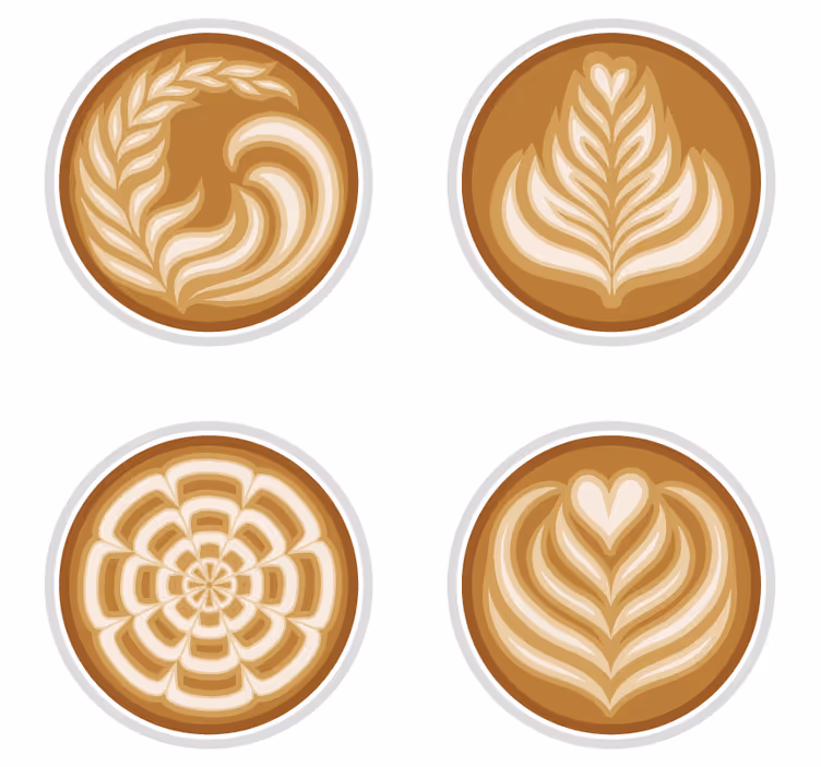Sous verre bière motifs de latte art - TenStickers