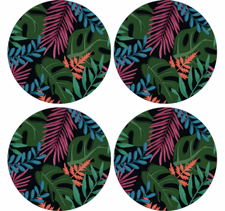 Sous verre motifs de feuilles tropicales - TenStickers