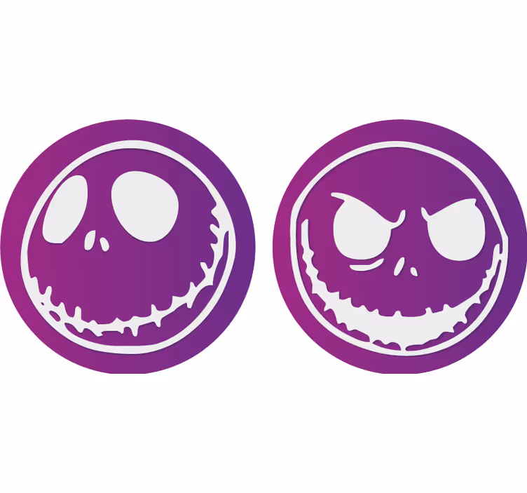 Sous verre halloween visages de crâne - TenStickers