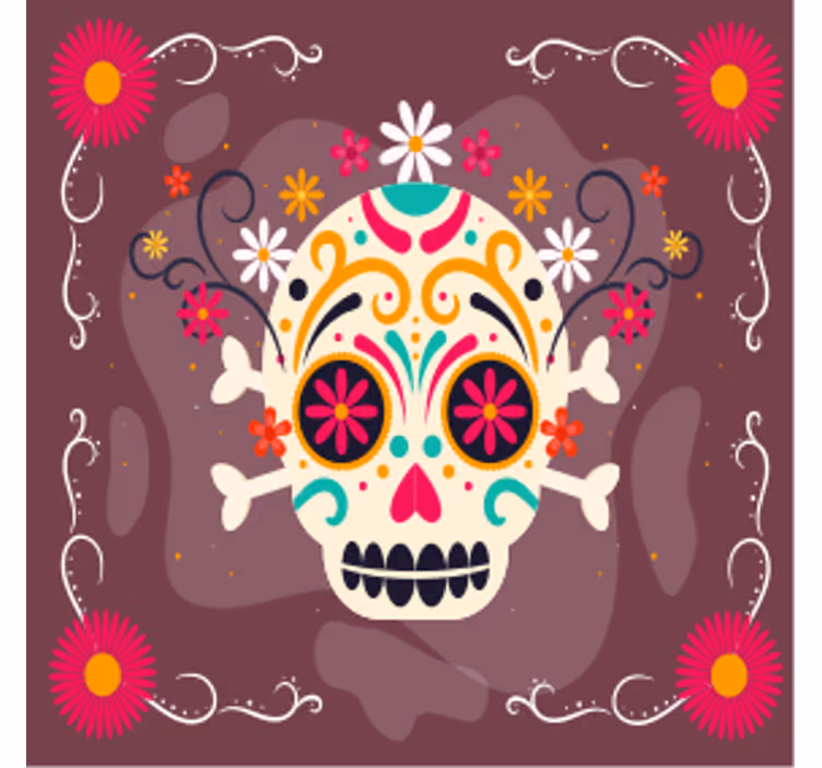Sous verre halloween motif de crânes colorés - TenStickers