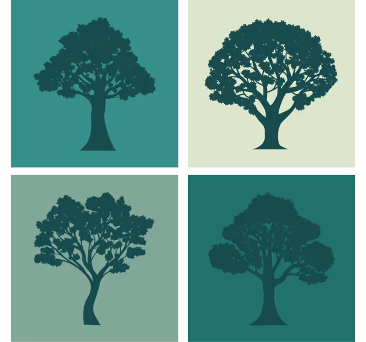 Sous verre collection silhouettes d'arbres - TenStickers