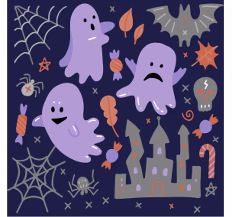 Sous verre halloween motif fantômes fantaisistes - TenStickers