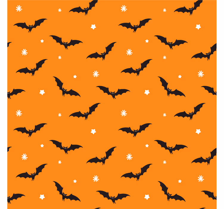 Sous verre halloween surface orange à motifs chauves-souris - TenStickers