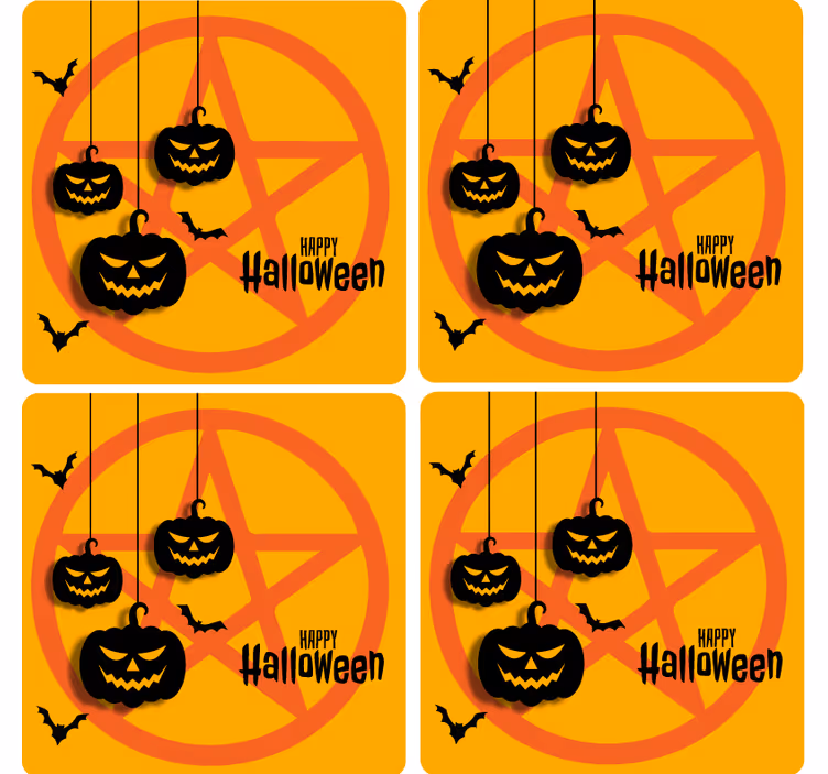Sous verre Halloween motif de citrouille effrayant - TenStickers
