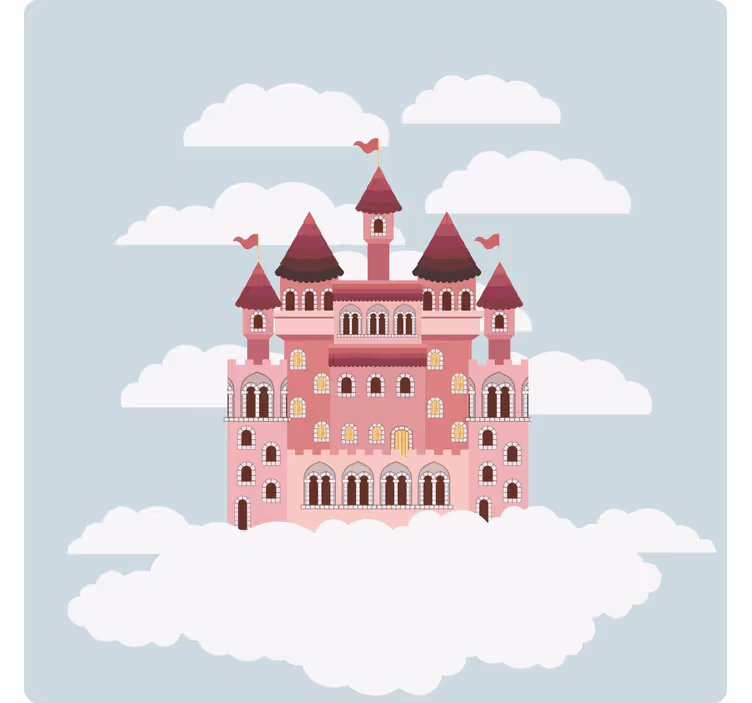 Sous verre bière illustration château féerique - TenStickers