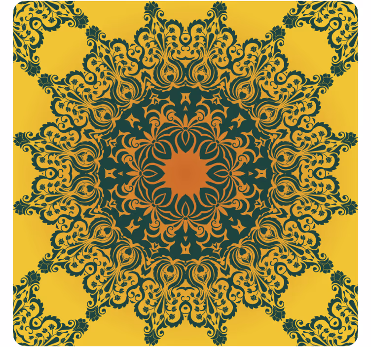 Sous verre motif jaune orné - TenStickers