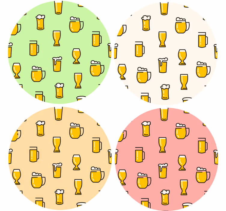 dessous de verre biere Modèle de bière - TenStickers
