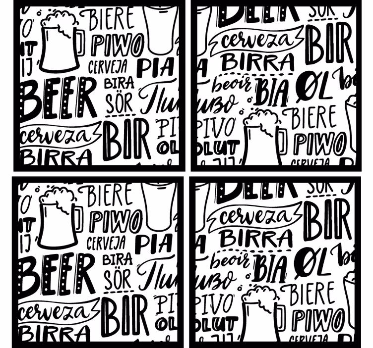 Sous verre bière terminologie variée - TenStickers