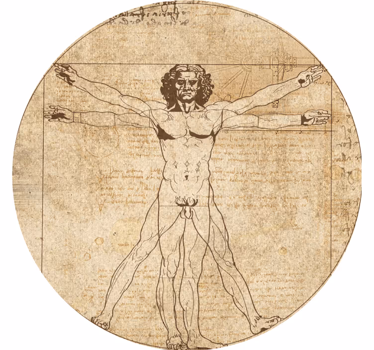 Sous verre moderne illustration de la figure vitruvienne - TenStickers