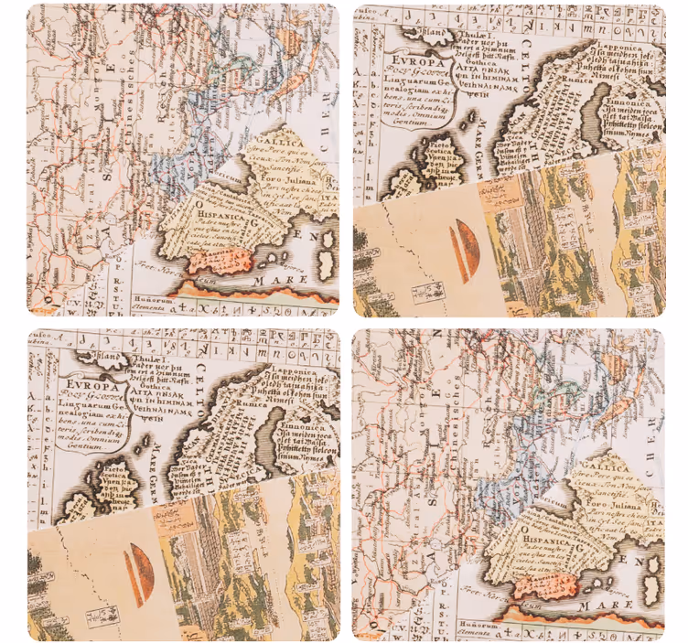 Sous verre vintage carte du monde - TenStickers