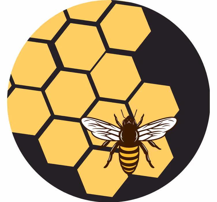 Sous verre bière motif abeille et alvéole - TenStickers
