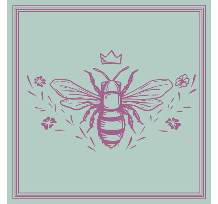 Sous verre bière abeille avec couronne - TenStickers