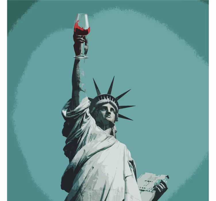 Sous verre bière statue tenant du vin - TenStickers