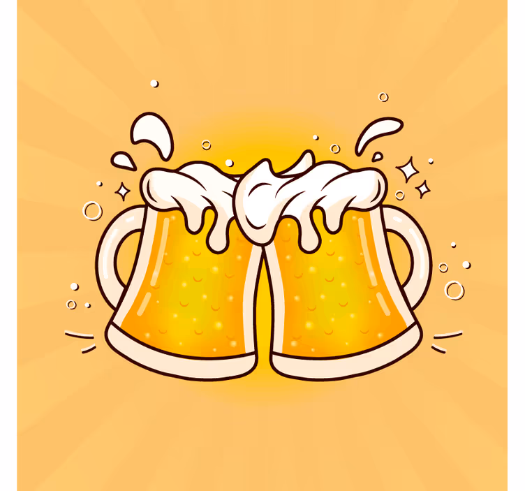 Sous verre bière pour trinquer avec des mugs - TenStickers