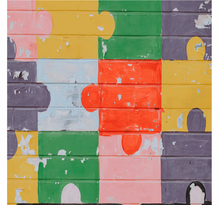 Sous verre bière motif puzzle coloré - TenStickers