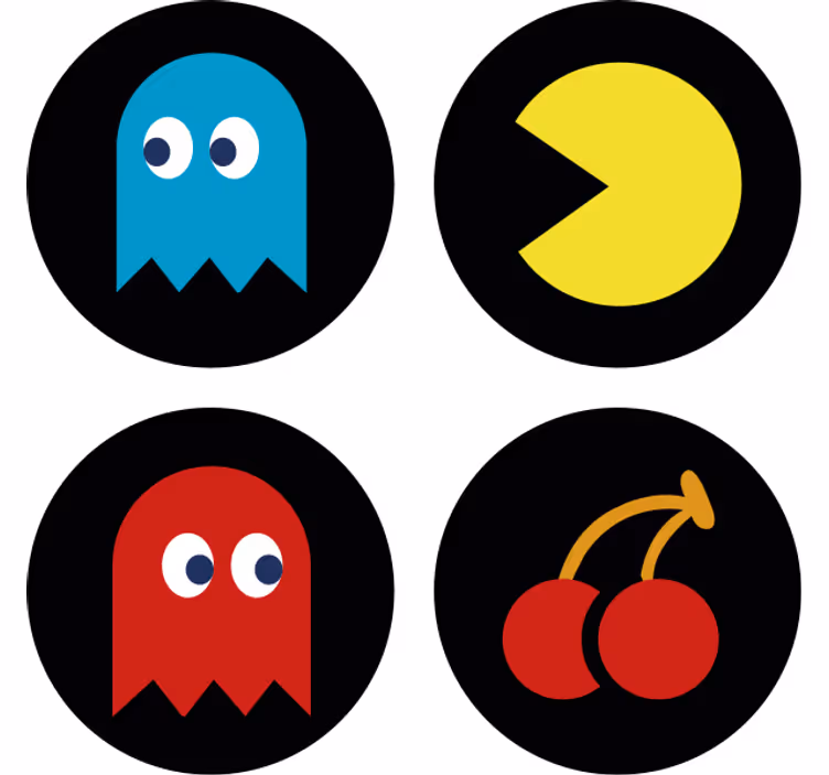 Sous verre bière icônes rétro colorées - TenStickers