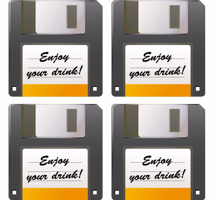 Sous verre rappel de boisson disquette floppy - TenStickers