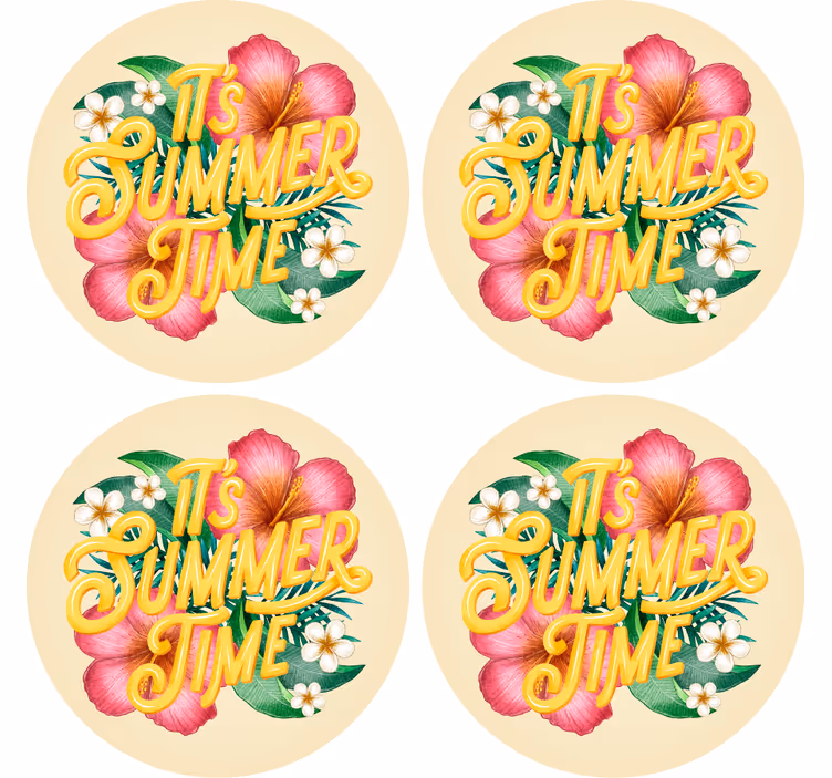 Sous verre citation été floral - TenStickers