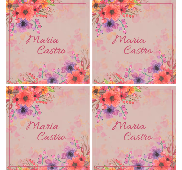 Sous verre personnalisable améliorations florales - TenStickers