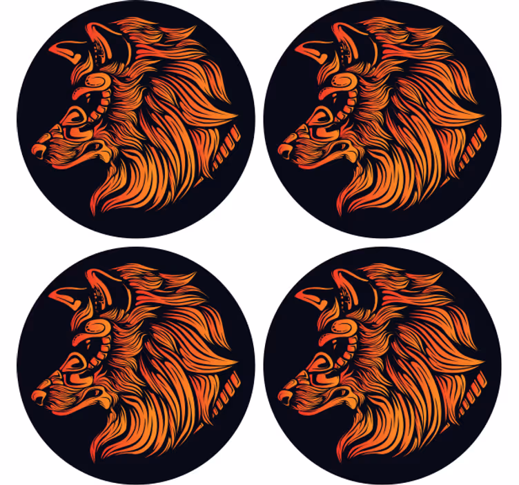 Sous verre vintage profil de loup féroce - TenStickers