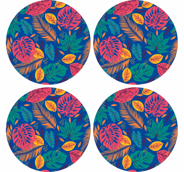 Sous verre imprimé feuilles tropicales - TenStickers