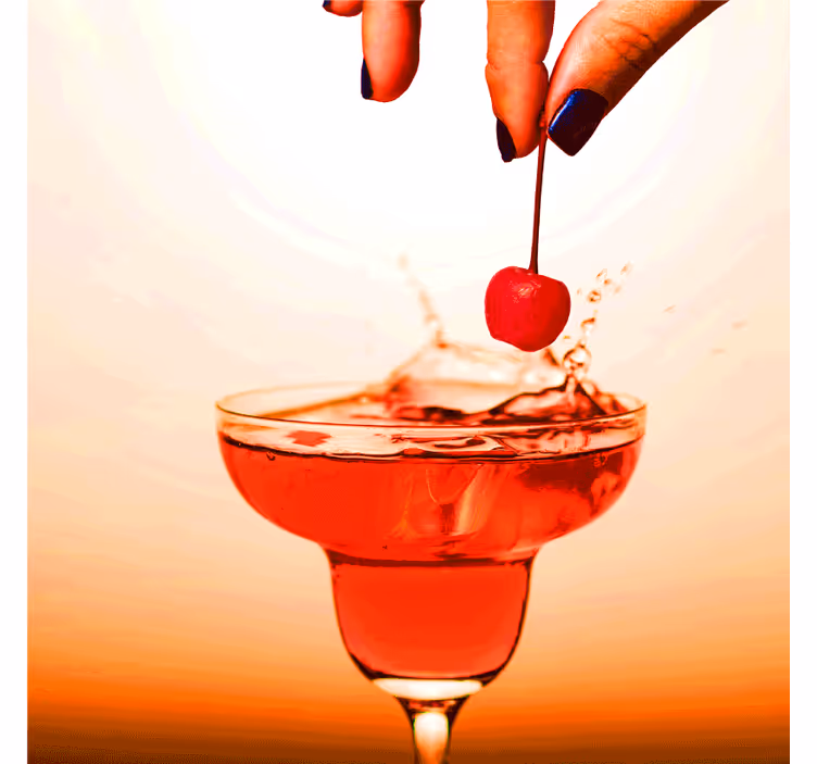 Sous verre moderne délice de cocktail cerise splash - TenStickers