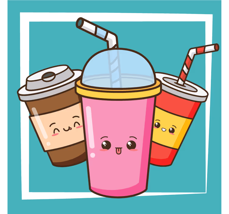 Sous verre bière personnages ludiques de boissons - TenStickers