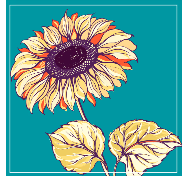 Sous verre bière illustration de tournesol vibrant - TenStickers