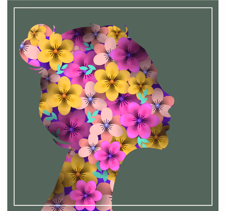 Sous verre moderne silhouette florale élégante - TenStickers