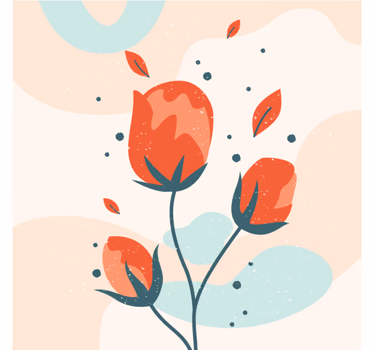 Sous verre moderne arrangement floral élégant - TenStickers