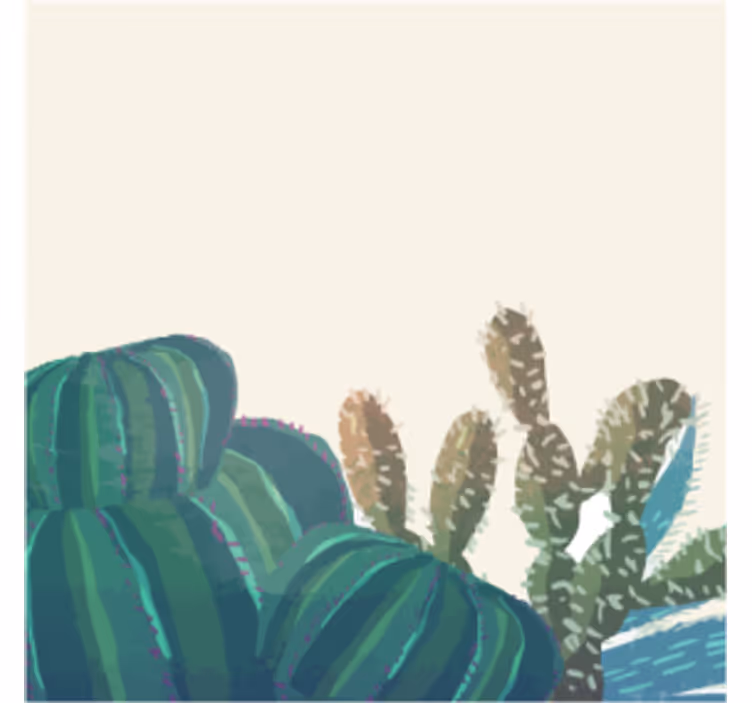 Sous verre arrangement de cactus avec texture - TenStickers