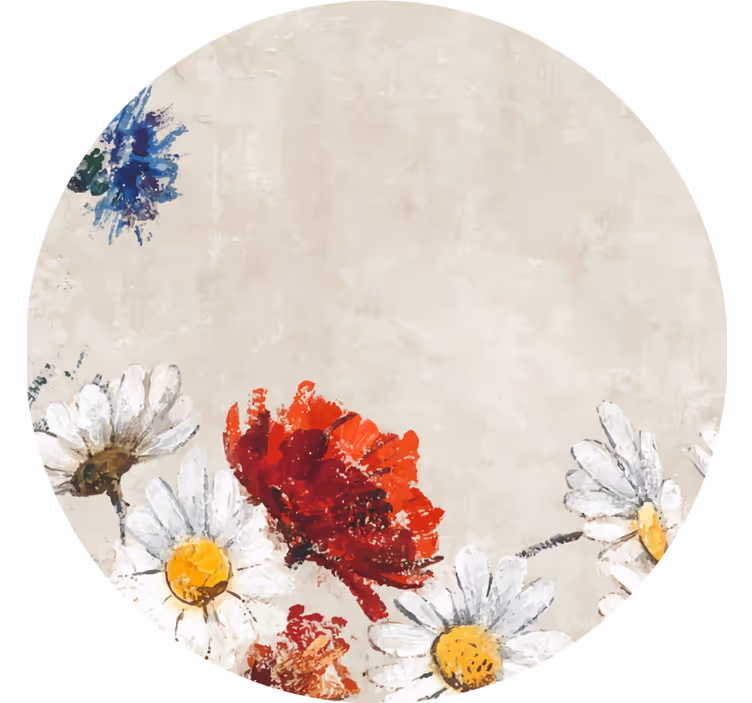 Sous verre vintage composition de fleurs vibrantes - TenStickers