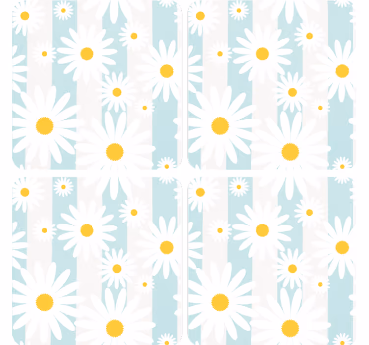 Sous verre bière motif floral marguerite - TenStickers