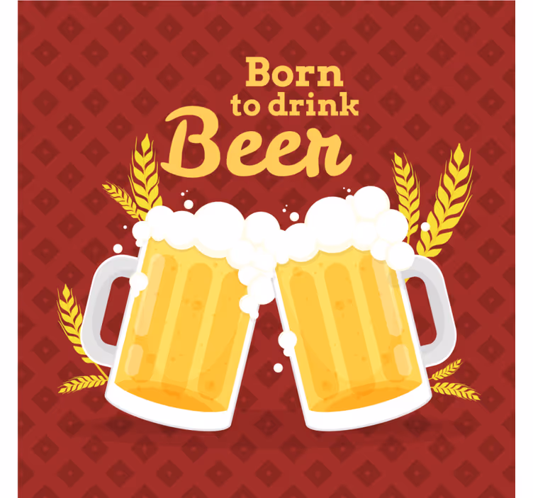 Sous verre bière santé avec bière - TenStickers