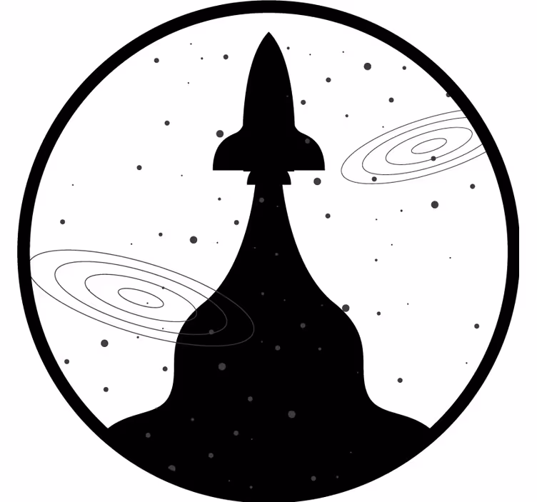 Sous verre bière silhouette de fusée avec étoiles - TenStickers