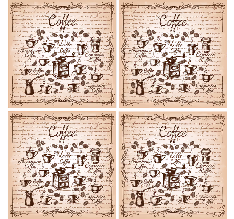 Sous verre personnalisable illustration des types de café - TenStickers