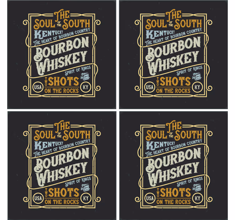 Sous verre citation Âmes de bourbon whiskey - TenStickers