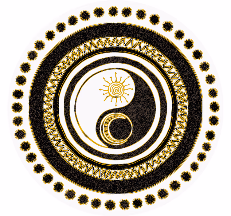 Sous verre bière motif circulaire yin yang - TenStickers