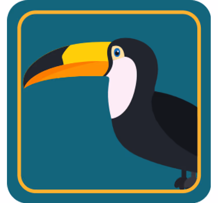Sous verre vintage illustration de toucan tropical - TenStickers