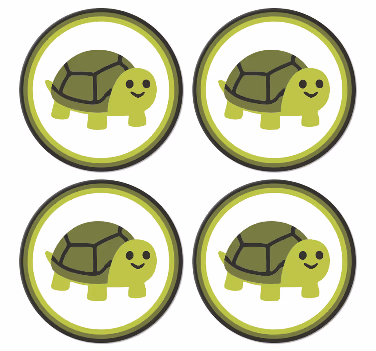 Sous verre bière tortue souriante graphique - TenStickers