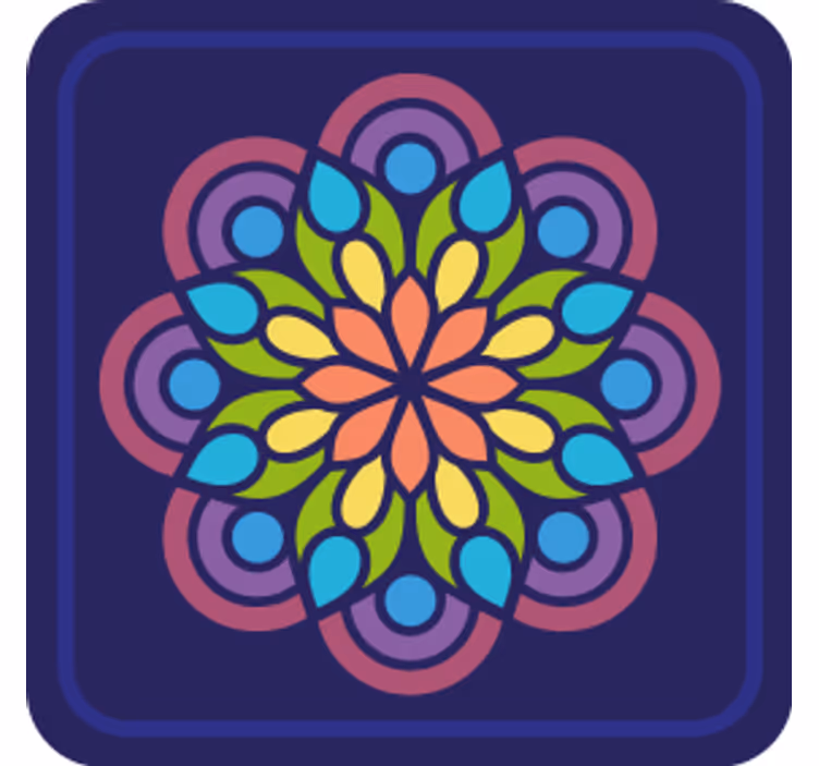 Sous verre motif floral coloré - TenStickers
