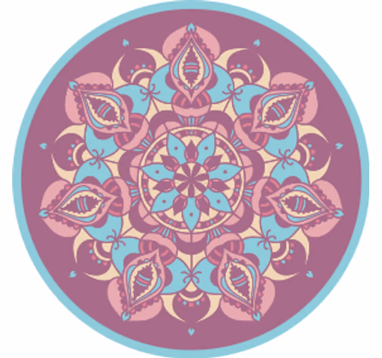 Sous verre moderne arrangement de mandala floral complexe - TenStickers