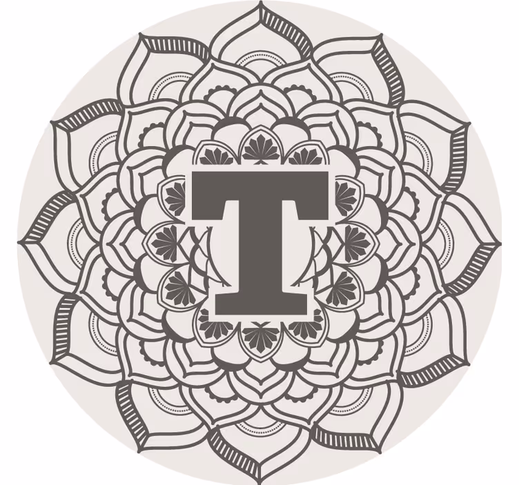 Sous verre bière décoration monogramme floral - TenStickers