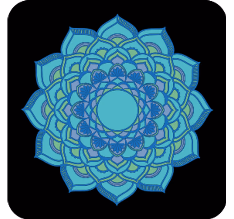 Sous verre fleurie bleue intriquée - TenStickers